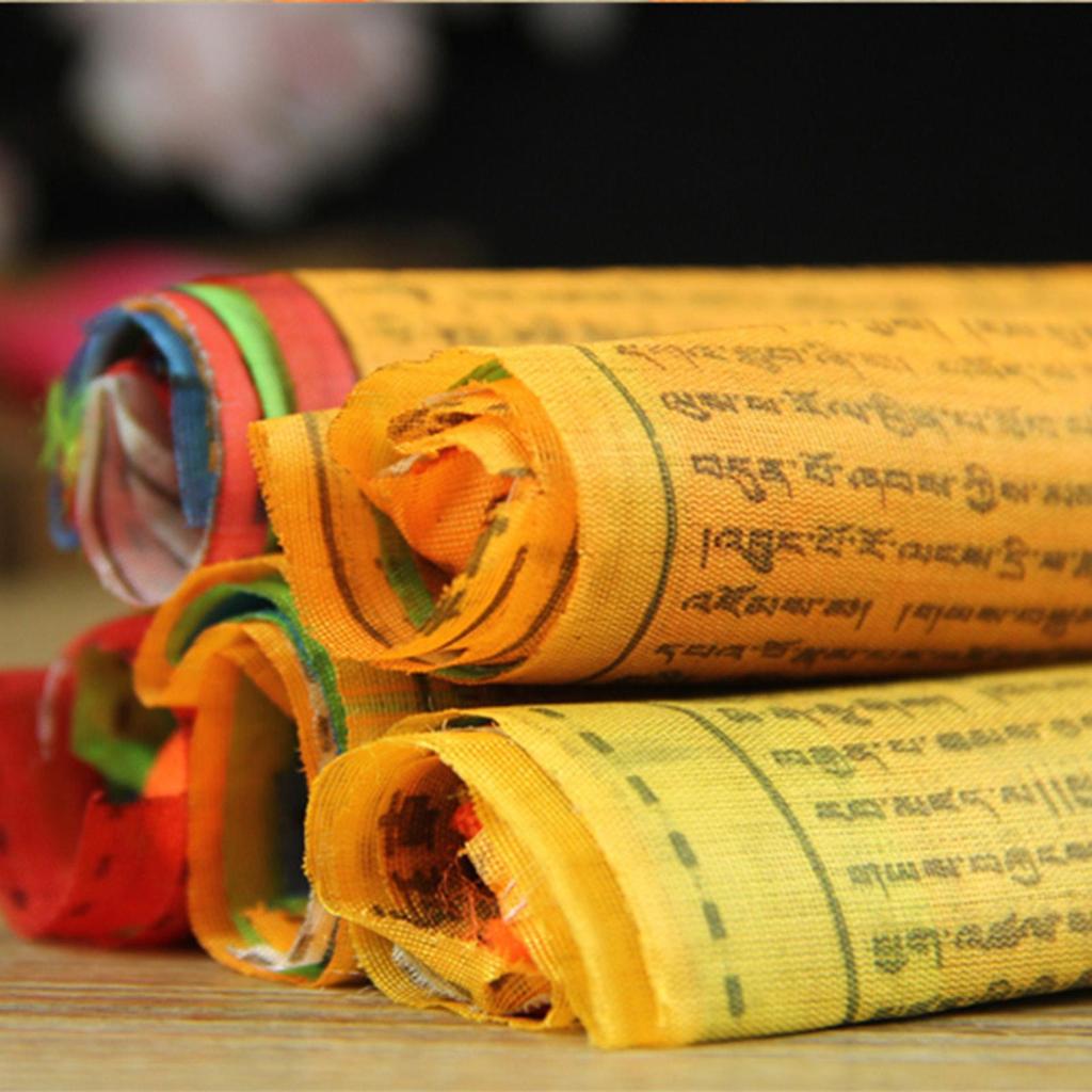 Tibetische Gebetsfahnen 20 Stück Buddhistisches Banner 10x6 Zoll Heilige Kunst Tibetische Gebetsfahnen für Frieden Meditation Wand Hof