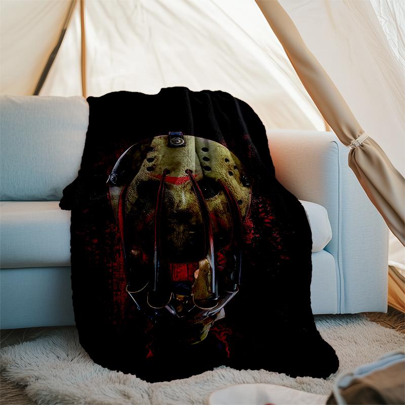 Friday the 13th Theme Printed Blanket - Perfect for Couch, Bed, Travel & Outdoor Use | Machine Washable, Cozy & Durable.