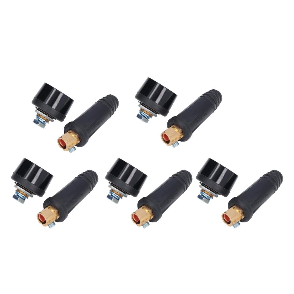5Set Welding Cable Quick Fitting Rubber Brass European Welding Machine Connector Plug