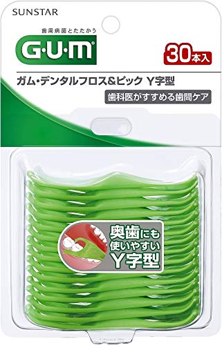

Набор из 6 зубных нитей Sunstar Gum Dental Floss Pick, принадлежности для чистки межзубных промежутков GUM [распродажа набора] и Y-образные (30 штук)