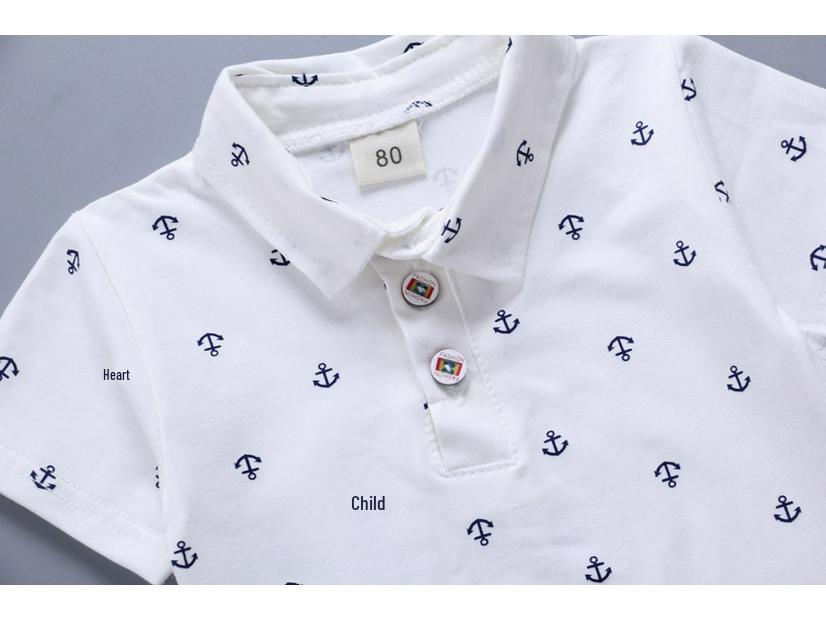 Set de vară pentru copii din două piese: Cămașă cu mânecă scurtă și pantaloni scurți pentru băieți