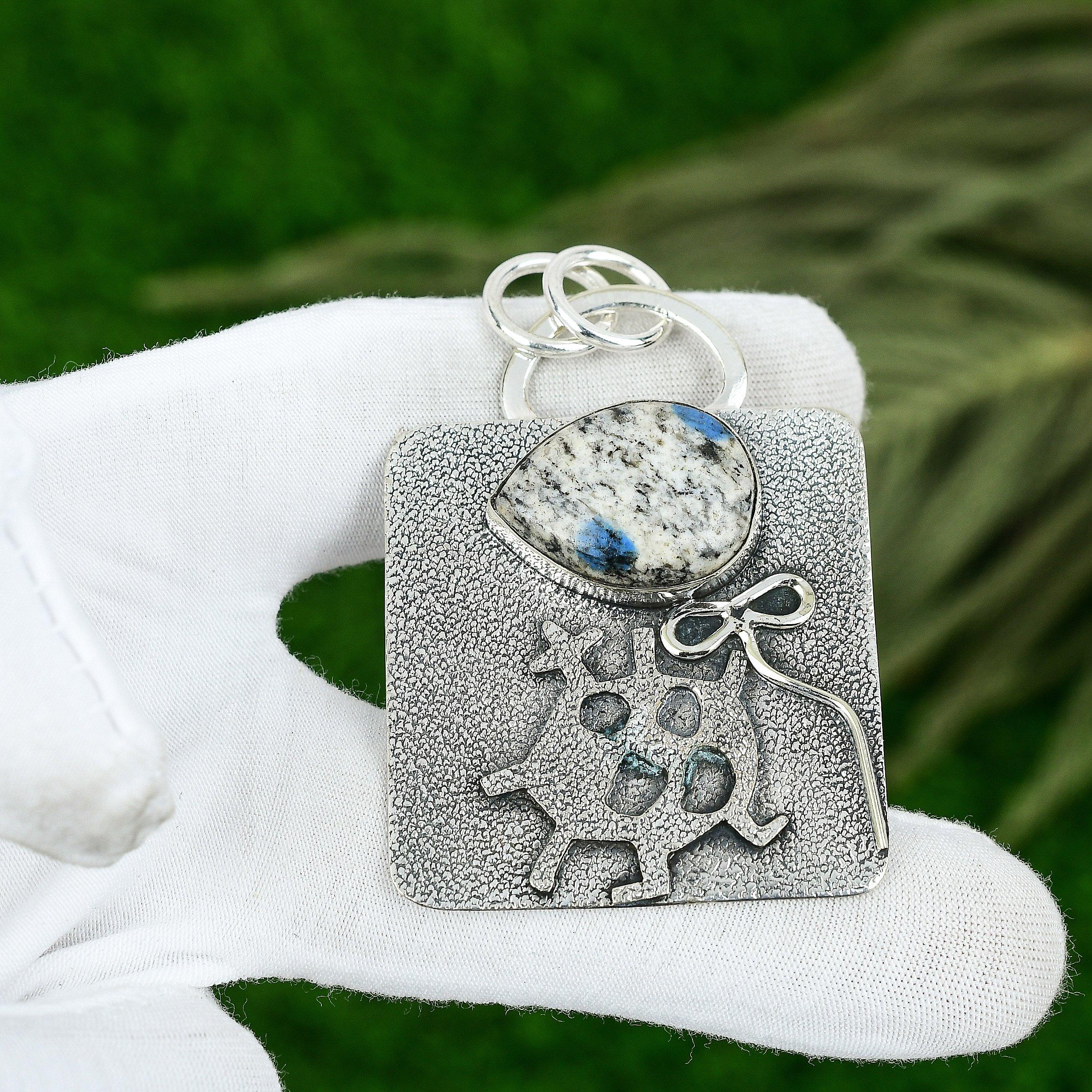 Friendship Day Sale 925 Sterling Silver Natural K2 Jasper Bezel Pendant Jewelry
