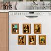 DIY Home Decor Accessories Funny Small Wooden Fridge Magnet Picture Frame, Vintage Oil Painting Pattern Modern Office Storage Magnetic Refrigerator