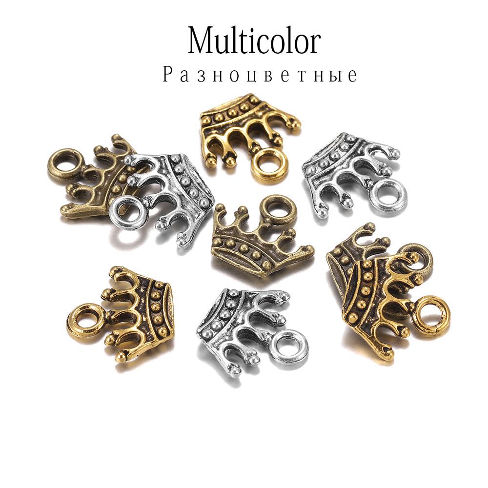 20pcs/lot 13x14mm Charms Crown Tibetan Gold Color Charms Pendants Findings DIY Bracelet Jewelry Making Supplies Handmade Craft
