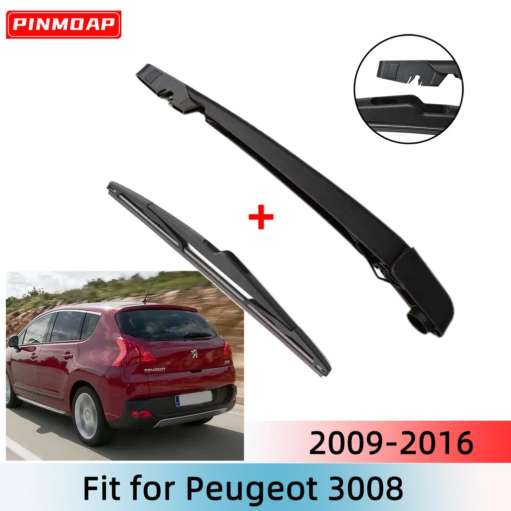 Rear Wiper Blade & Arm Set Kit For Peugeot 3008 2009-2016 Windshield Windscreen Rear Window