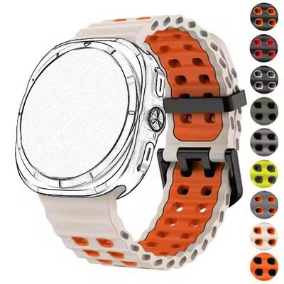 Marine Band für Samsung Galaxy Watch Ultra 47 mm Sport Silikonarmband für GalaxyWatch Ultra Armband Zubehör