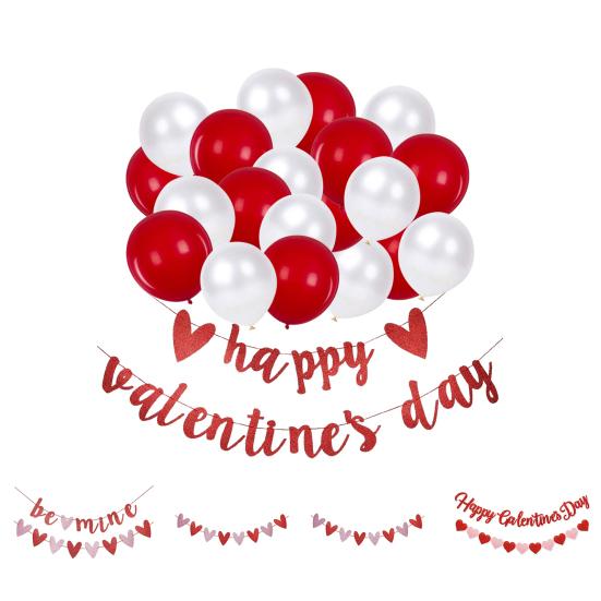 Latex Balloons Elastic Thick Bright Color Easy To Use Valentine's Day Balloons Banners for Wedding
