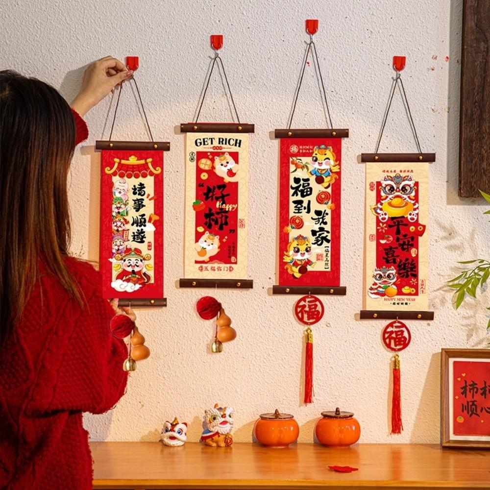 1 Pair Scroll Spring Festival Couplet Chinese Style 2026 Horse Year Door Hanging  Festive Atmosphere