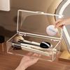 Clear Makeup Sponges Organizer Acrylic Puff Storage Case Portable Makeup Brushes Storage Box