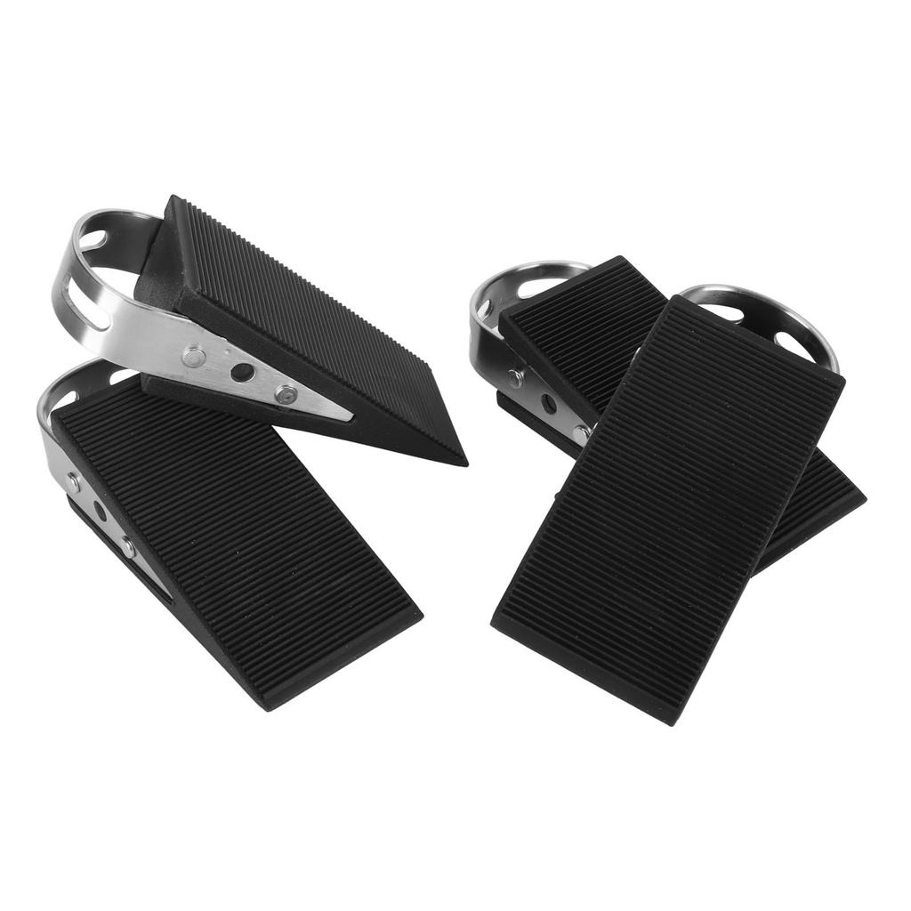 4PCS Door Stoppers for Bottom of Door Rubber Stainless Steel Anti Slip Heavy Duty Door Stop Holder for Home Dorm Office