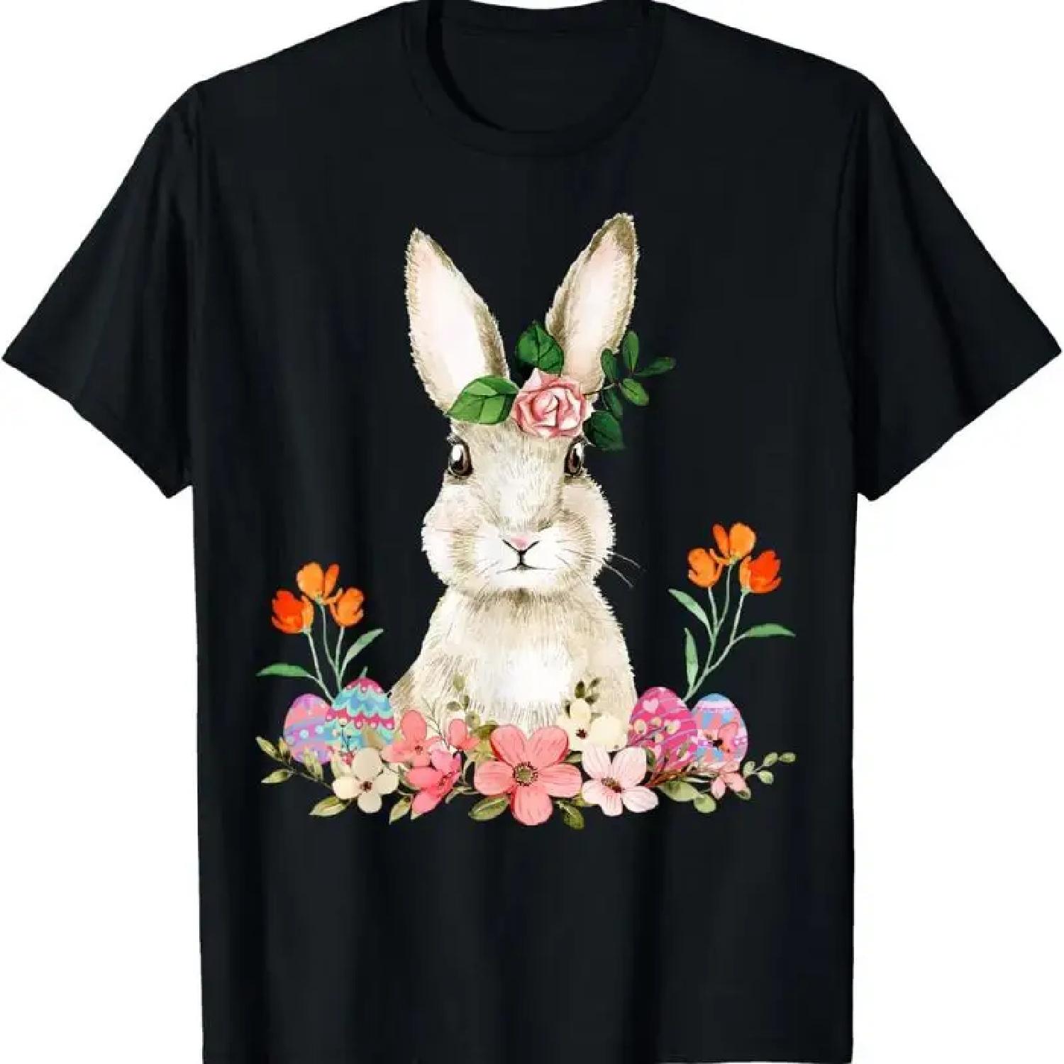 Easter Bunny Flower Headband Rabbit Happy T Shirt XXXXXL разноцветный