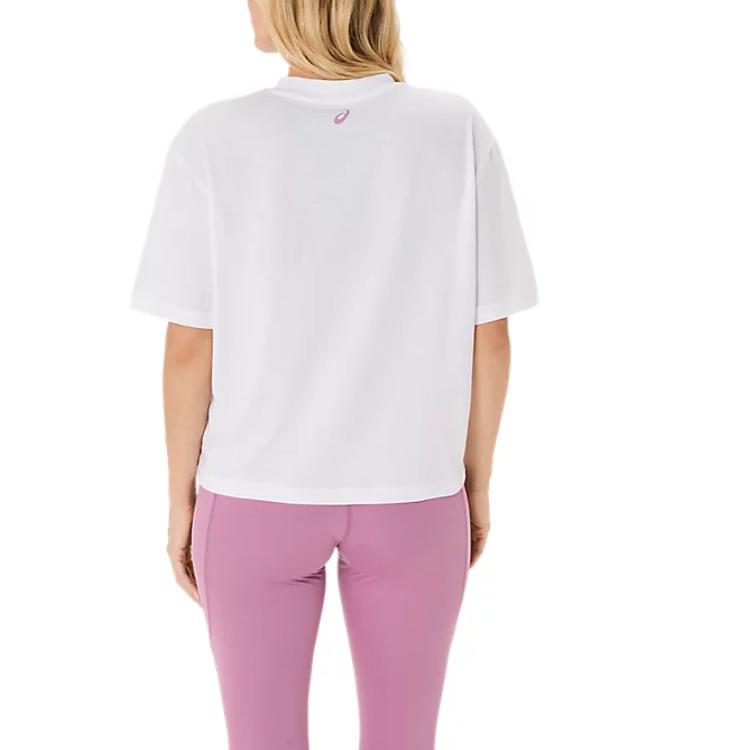 Asics Loose Short Soft Quick-Dry Short Sleeve T-Shirt Women Tops Bright-White 2032D190-100