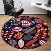 1pc Leaf Pattern Office Round Area Rug,  Mat Suitable For Office, Under Office Chairs Bedroom Living Room Home Decor, Room Deco