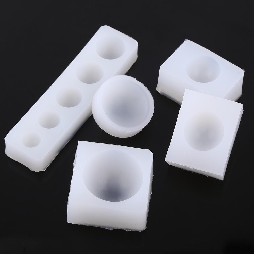 5PcsSet Creative DIY Half Round Cabochon Silicone Mold Mould For Epoxy Resin Jewelry Making