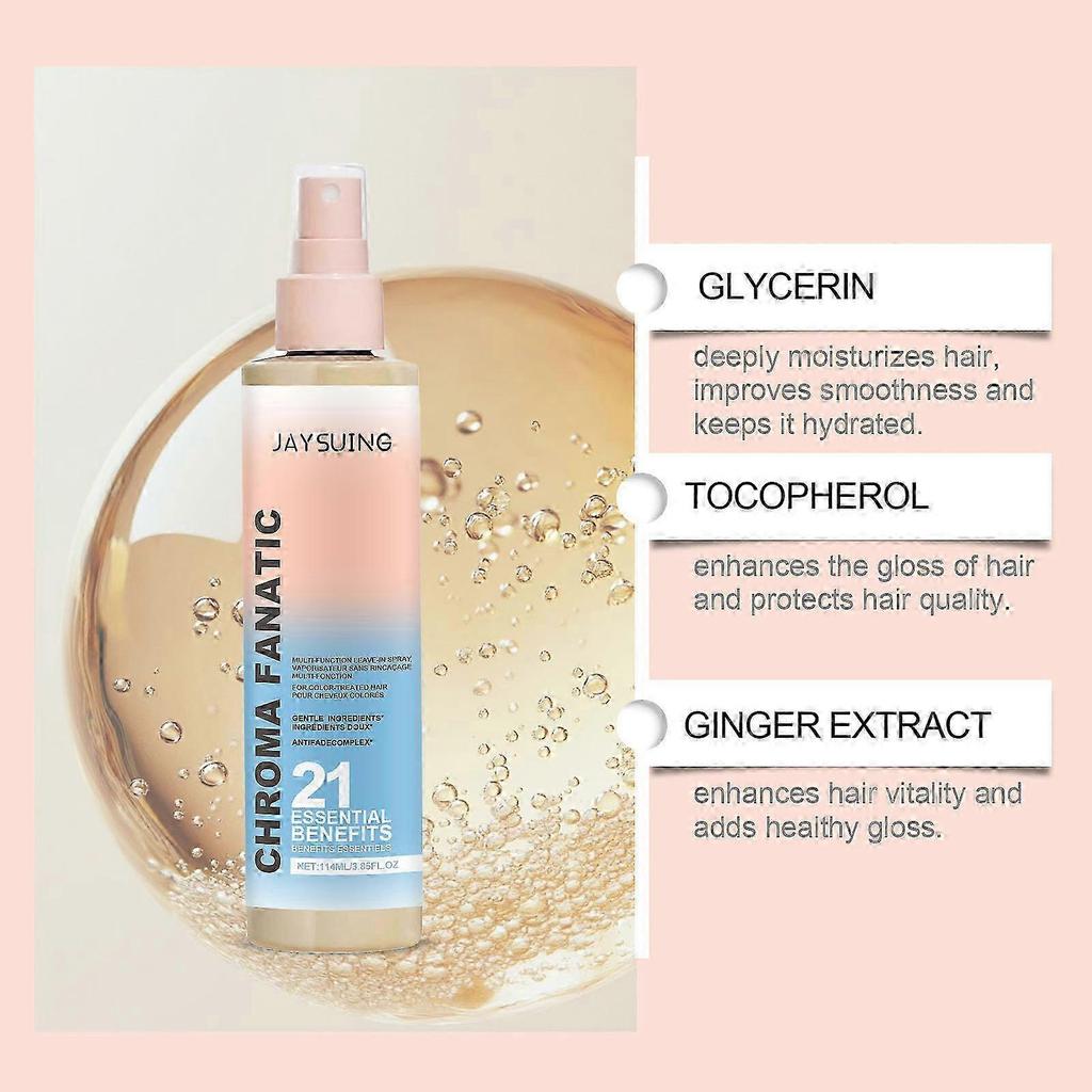 3x Leave-In Conditioner Spray, 21 Benefits for Color-Treated Hair, 5-in-1 Multi-Tasking Heat & Sun Protection Hair Spray