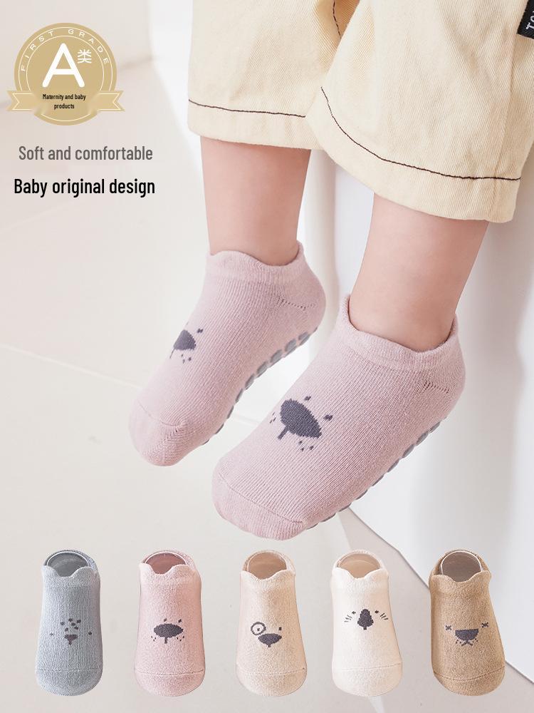 25 New Spring Children's Combed Cotton Non-Slip Cartoon Ankle Socks