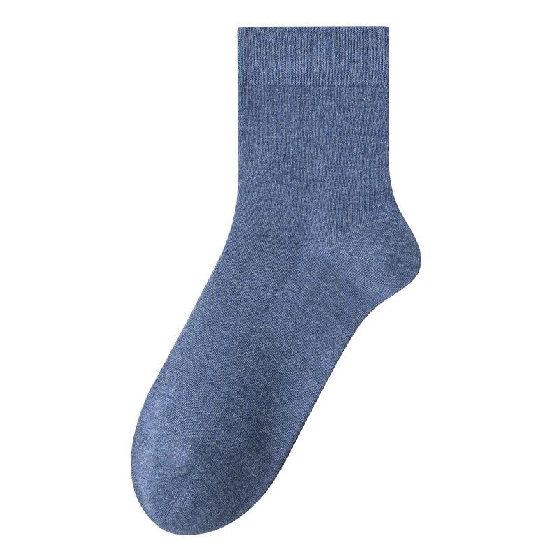 Men's Spring and Autumn All-cotton Boneless Cotton Socks, Anti-odor and Antibacterial Solid-color Long Socks, Autumn and Winter Business Socks