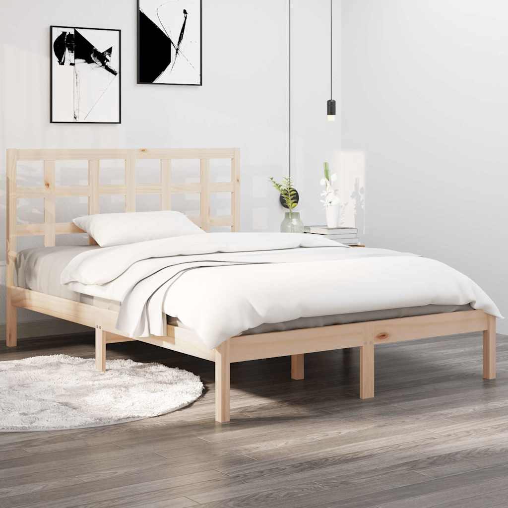 Solid Wood Bed 135 X 190 Cm