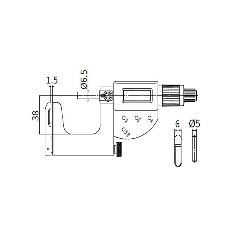 Multifunctional Outer Diameter Micrometer 0-25mm for Pipe Diameter, Wall, Shaft, Groove, Step Height, and Narrow Dimensions Measurement.