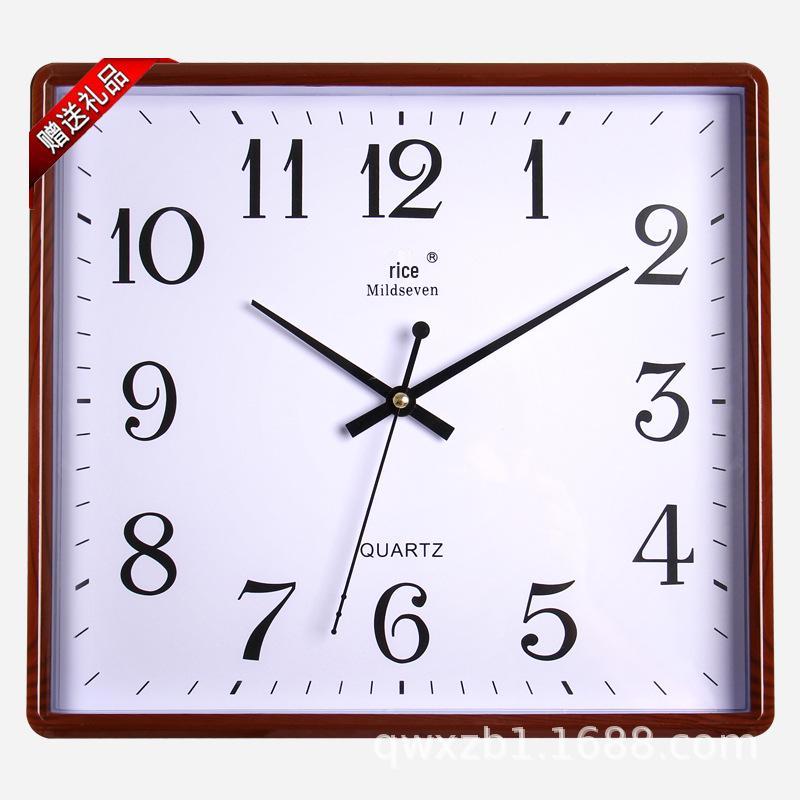 Seven King Stars Silent Quartz Wall Clock - Modern Square Design for Bedroom