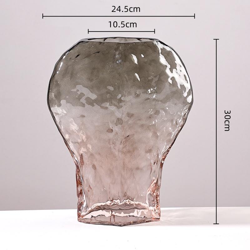 Glass Vase Golden Geometric Gradient Glass Bottle Hydroponics Terrarium Flower Vase Home Decoration Accessories