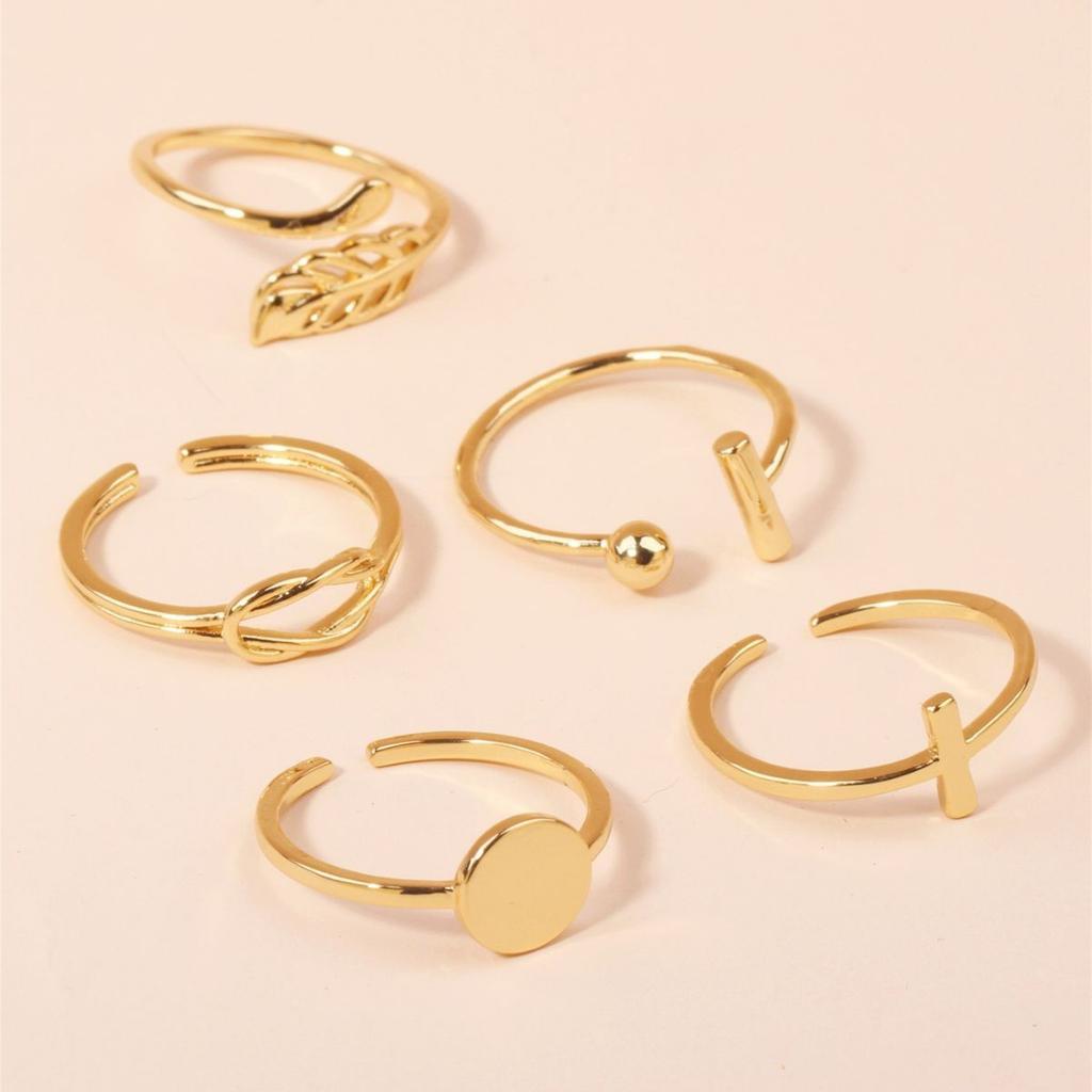 Fashion Niche Design Sense Versatile Opening Adjustable Ring, Gold Stacked Fashionable Simple Ring