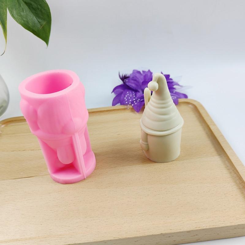 Christmas Candle Mold Long Ear Santa Claus Silicone Mold Gnome Epoxy Resin Mold 3D Casting Mold for DIY Aromatherapy