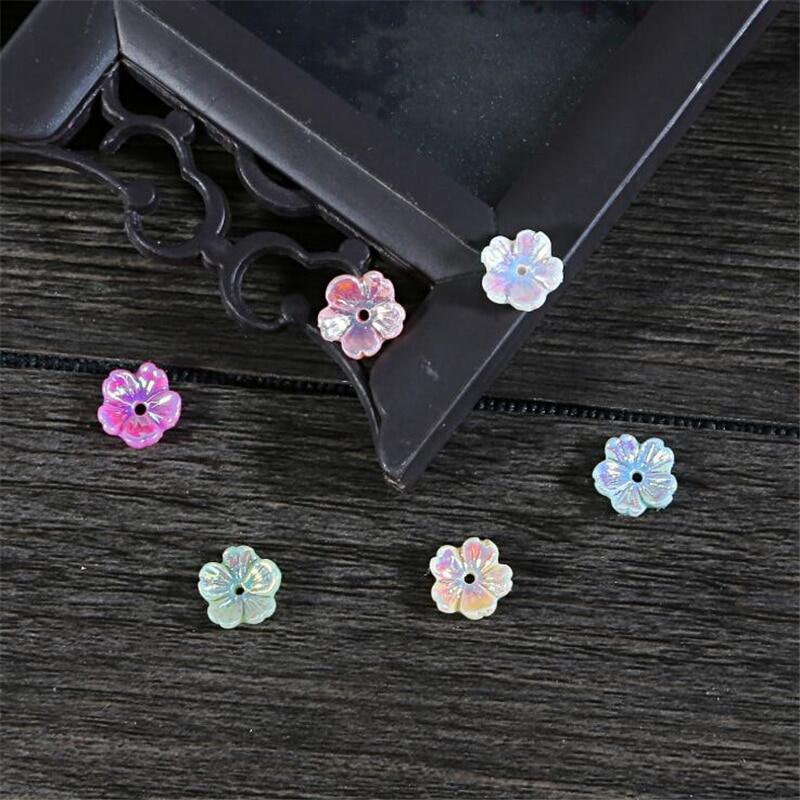 20pcs/Bag Flower Resin Imitation Shell Acrylic Beads Mounted Movable Type For Jewelry Making Handmade Crafts Accessories