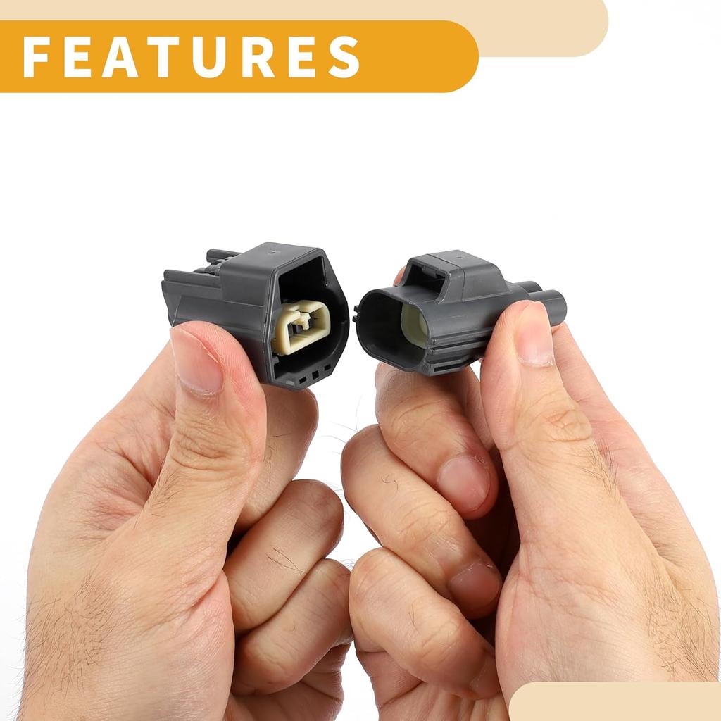 2 Pin Solenoid Valve Connector Plug - Car Male Female Wire Terminal Connector - for Toyota Plastic Gray - 1 Set