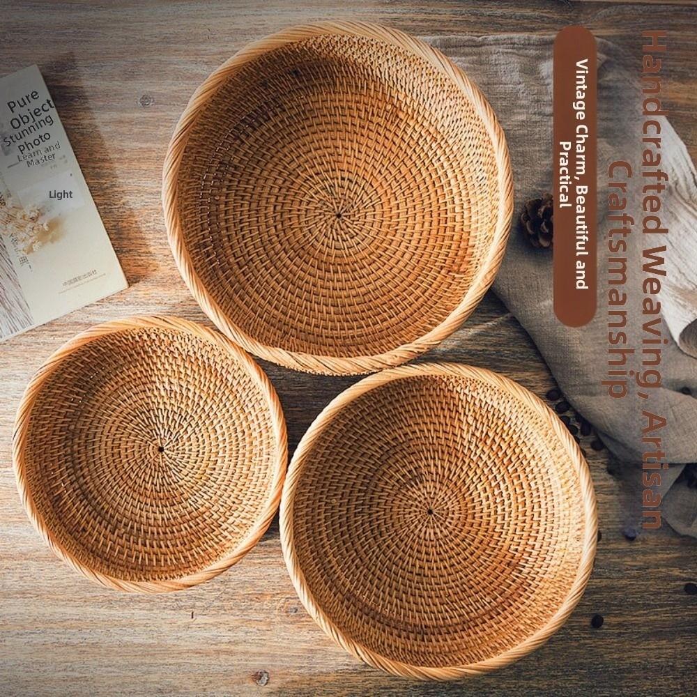 Handmade Imitation Rattan Woven Baskets Large Capacity Wicker Storage Baskets Office