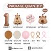 54pcs Retro Caramel Color Balloons Set Capybara Aluminum Foil Balloon Digital 1-9 Aluminum Film Ballons Birthday Party Supply