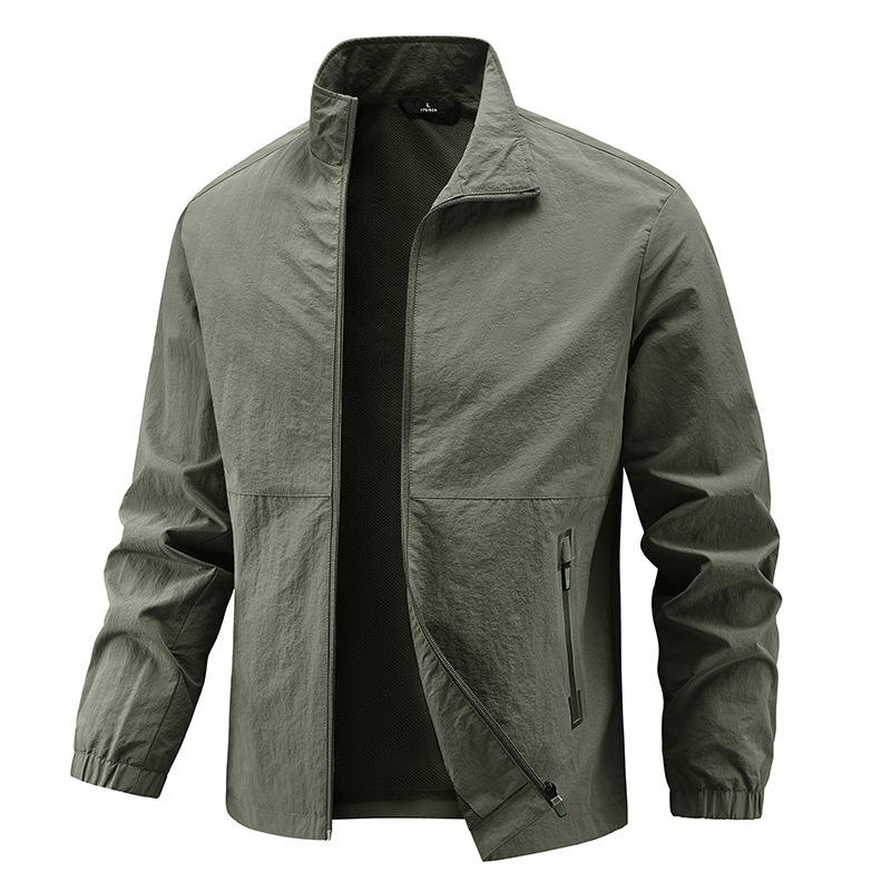 New Spring and Autumn Jacket Men's Top Large Size Men's Jacket Casual Stand-Up Collar Loose Sports Jacket