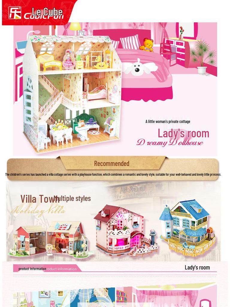 Otaku Cottage 3D Puzzle: DIY Modellbausatz für Mädchenzimmer & Lernspielzeug-Geschenk