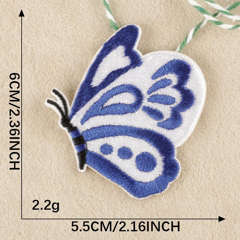 Embroidery label self-adhesive patch cartoon butterfly hand account DIY shoes and hats accessories, national style embroidery cloth sticker