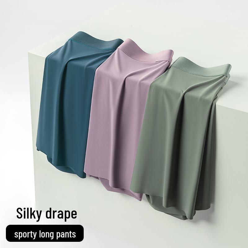 Men's Extended Length Seamless Ice Silk Boxer Briefs - Anti-Chafing, Breathable, Large Size, Thin, Ideal for Sports & Running