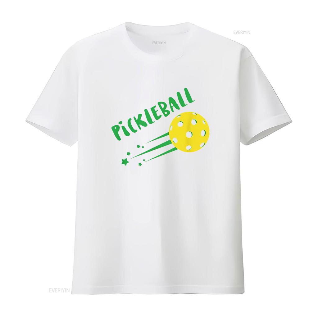 Womens Pickleball T Shirt White Medium vintage Washed Breathable Versatile Stretched Casual Unisex designer clothes streetwear