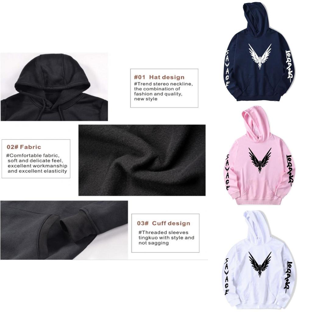 Maverick Logan Paul Herren- und Damen-Kapuzenpullover mit Vogelprint und bequemer Passform