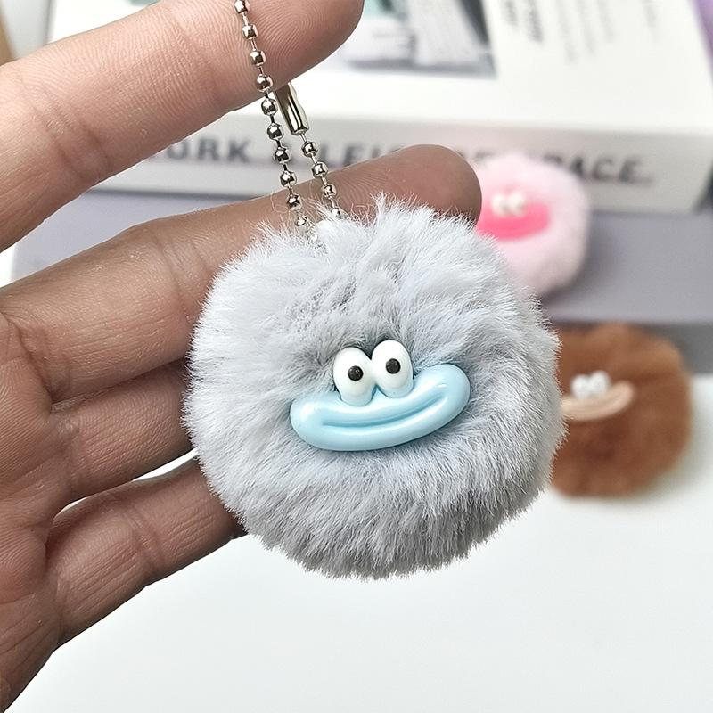 Fashion Cartoon Funny Clown Keychain Mini Plushies Sausage Mouth Keyring Kawaii Colorful Big Mouth Plush Pendant Bag Hanging