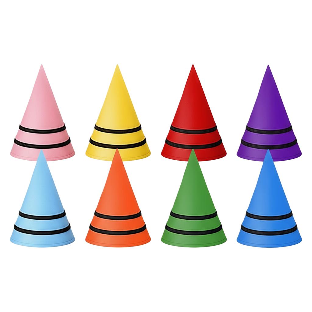 8pcs Gnome Hats Felt Crayon Gnome Cone Hats Fairy Dunce Witch Dwarf Cone Hat for Adult Halloween Christmas Birthday Dress Party
