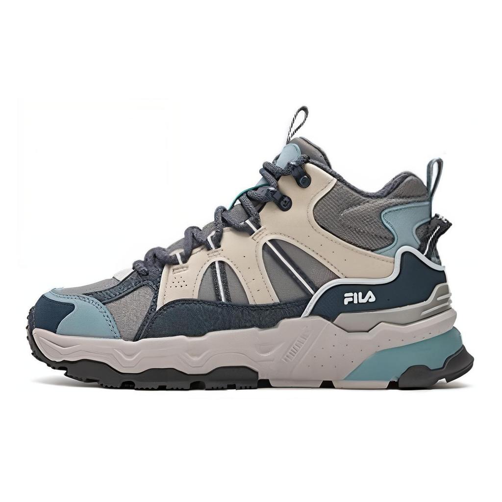 Fila Fabric Synthetic Leather Fleece Comfortable Lightweight Shock Absorbing Wear Resistant Low Top Dad Shoes Women sneaker Gray Blue F12W342125FFO