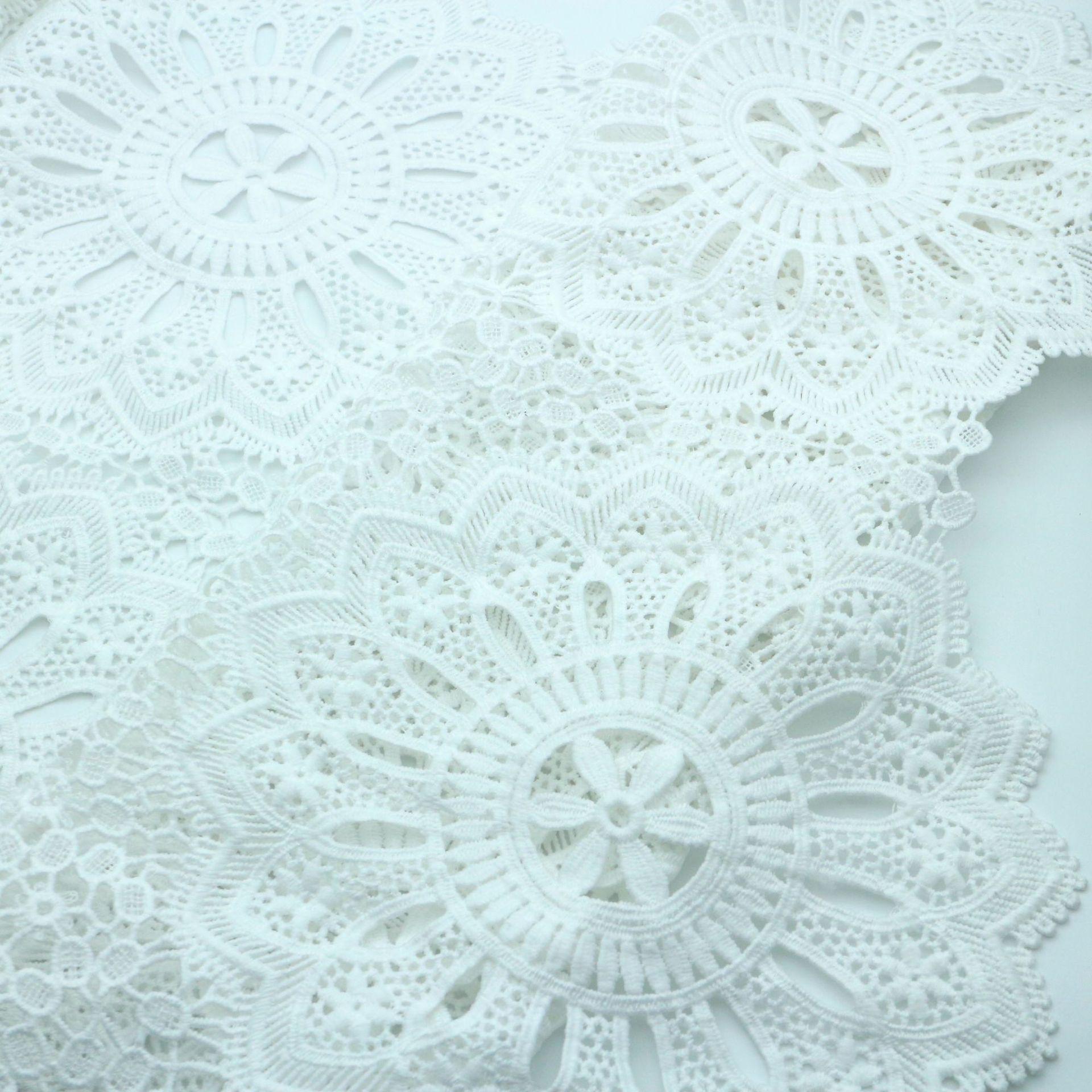 Xq We Wantice Women's Milk Silk Water-Soluble Lace Embroidery Fabric Full Lace Clothing Dress Wedding Dress Fabric