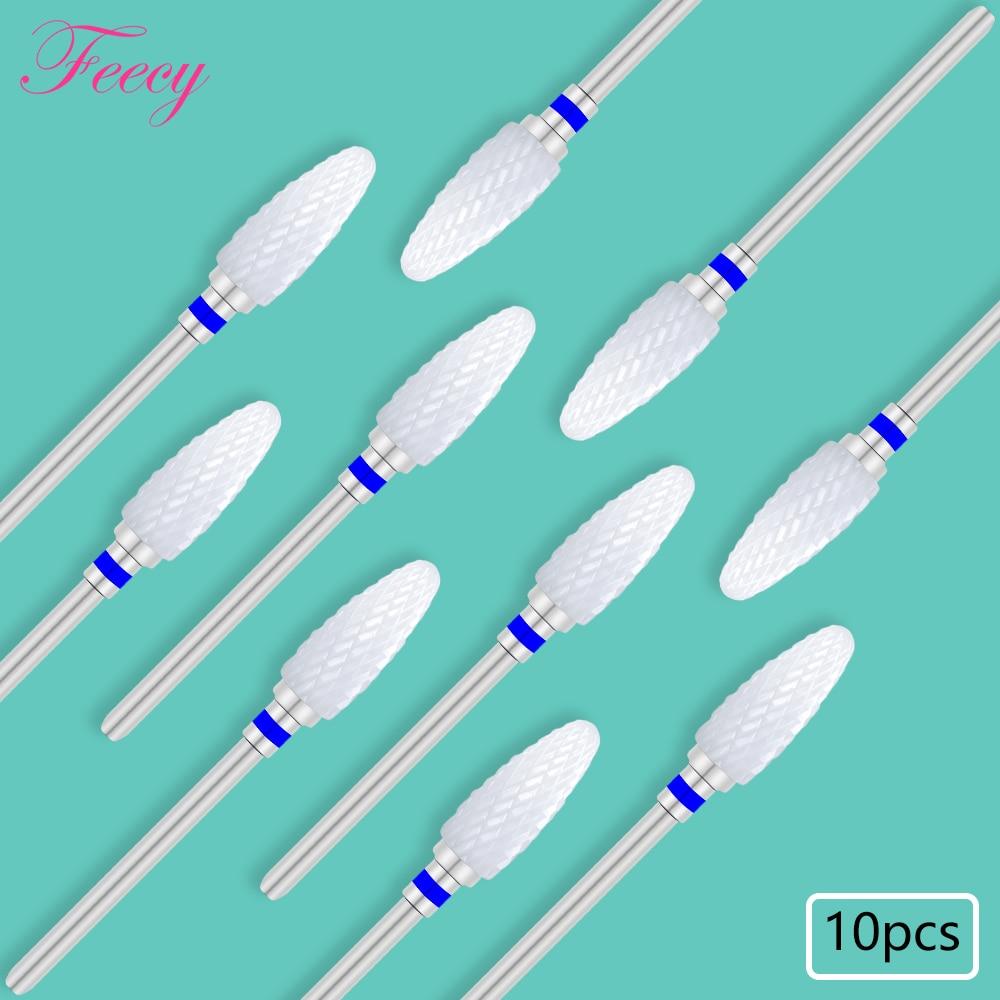 10PCS Milling Cutter For Manicure Set Ceramic Nail Drill Bits Cutters for Removing Gel Varnish Manicure Machine Accessories Mill