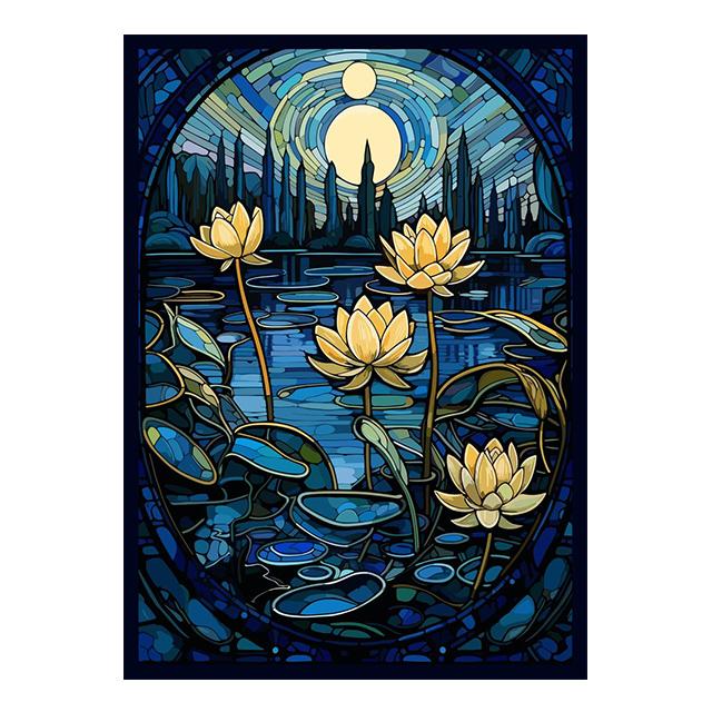 

Stained Glass Liuli Abstract Landscape Prints Poster Canvas Painting Modern Wall Art Pictures For Living Room Bedroom Home Decor 21x30cm No Framed