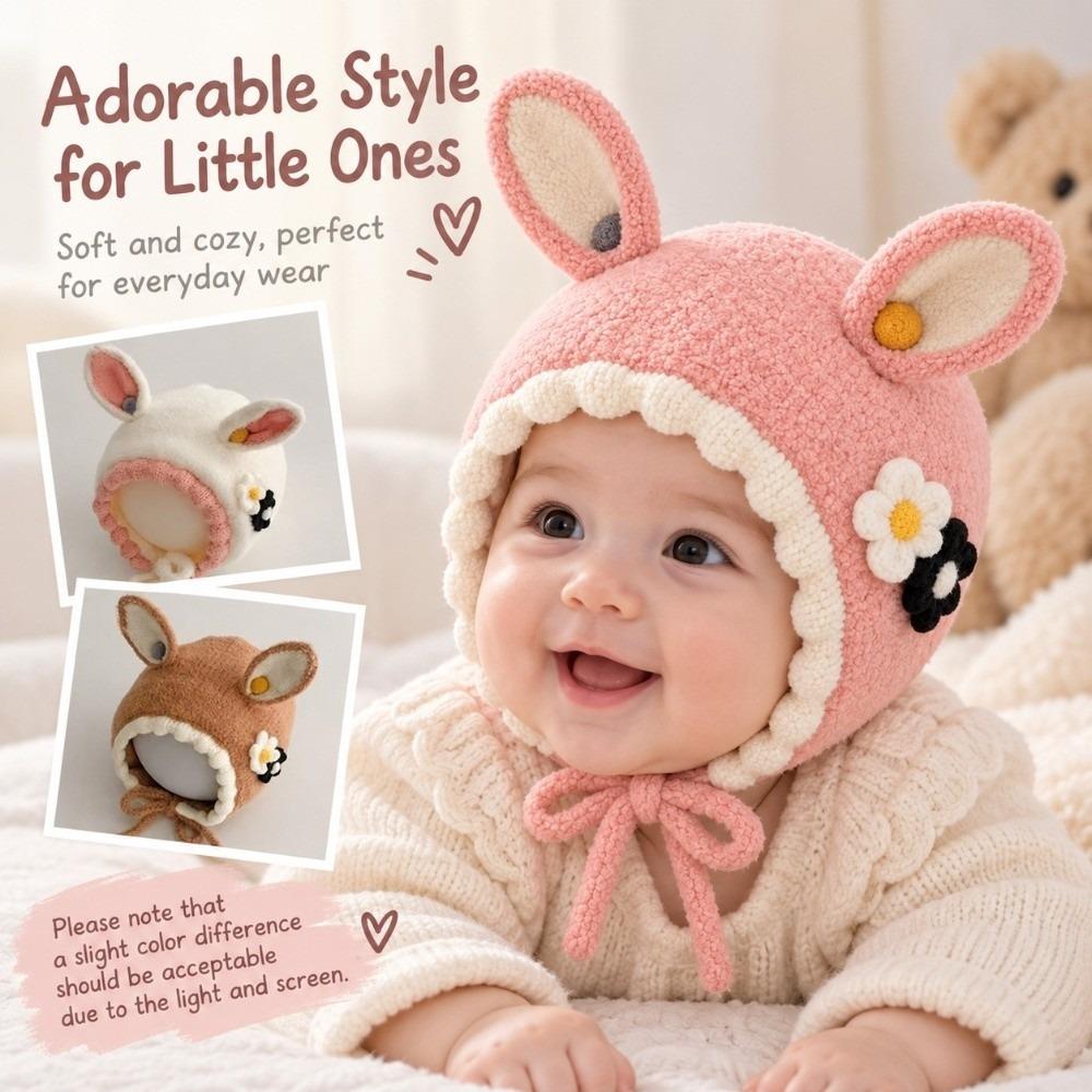 Soft Plush Baby Winter Cap Windproof Infant Plush Hat Soft Baby Knitted Hat Autumn Winter