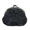 Hasegawa family crest pattern clasp wallet handmade Kyoto artisans coin purse made Japan blue