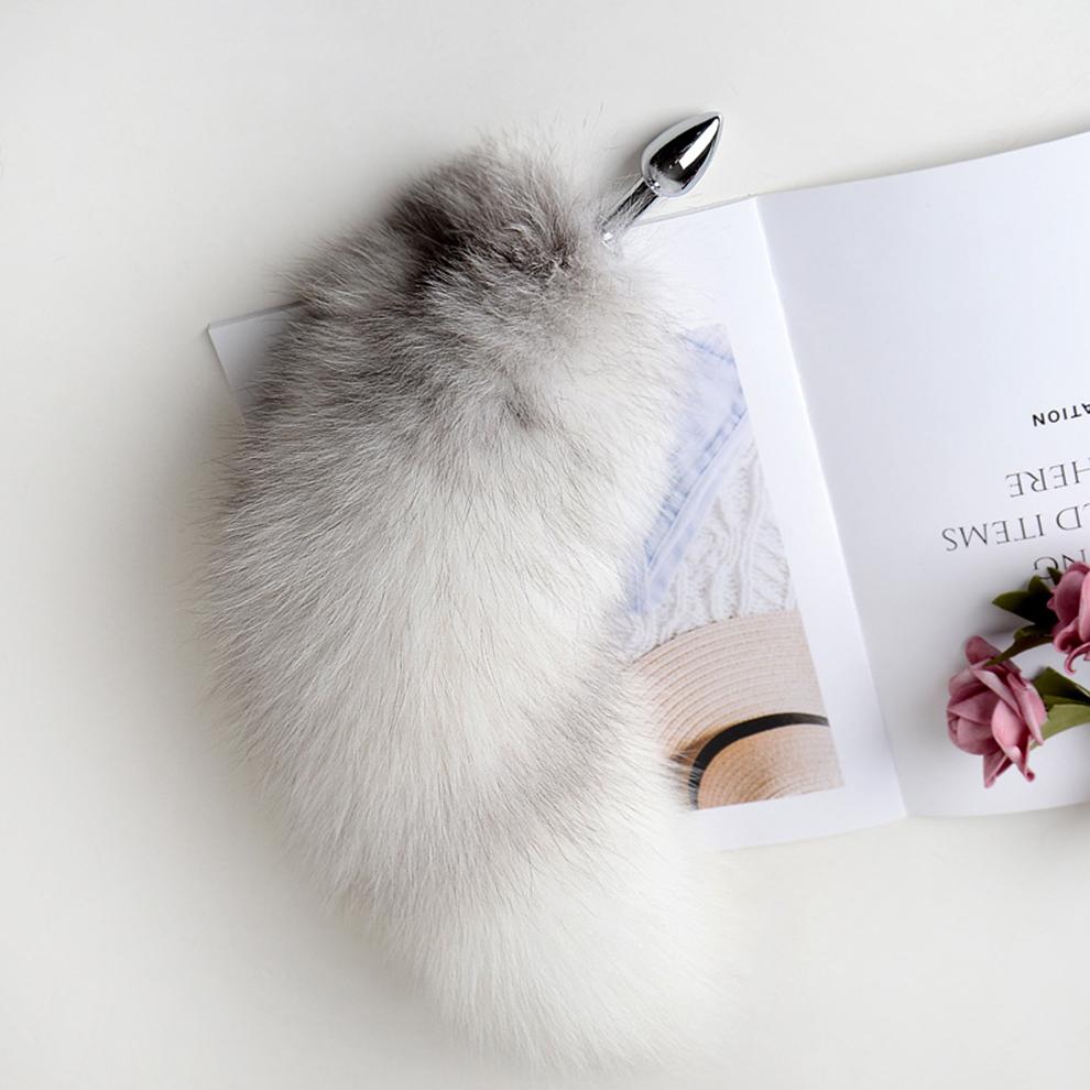 Anal Plug with Real Fox Tail for Woman Separable Cosplay Butt Plug Anal Adult Products Masturbator Man Female Couples Sex