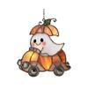 Halloween Ghost Ride Ornament with Lanyard Solar Trap Witch Hat Pumpkin Passenger Hanging Pendant Sun Catcher