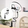 Adjustable Spiral Base Phone Holder with Fill Light for Bedside Use