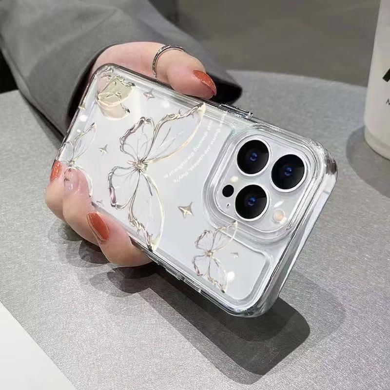 Gold Butterfly Pattern Phone Case For Xiaomi Mi 17 Pro 15 14 13 12 11 Lite 5G Mi 15 T Pro 14T 13T 12T Clear Bumper Cover