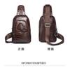 Crocodile Patterned Men's Chest Bag Made Of Genuine Leather Crossbody Cowhide With Claws Trendy Single Shoulder